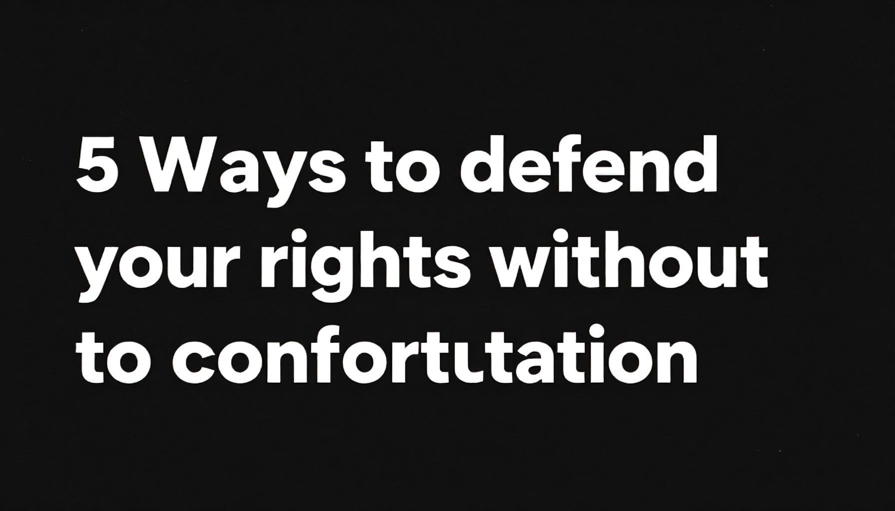 5 formas de defender tus derechos sin caer en la confrontación*