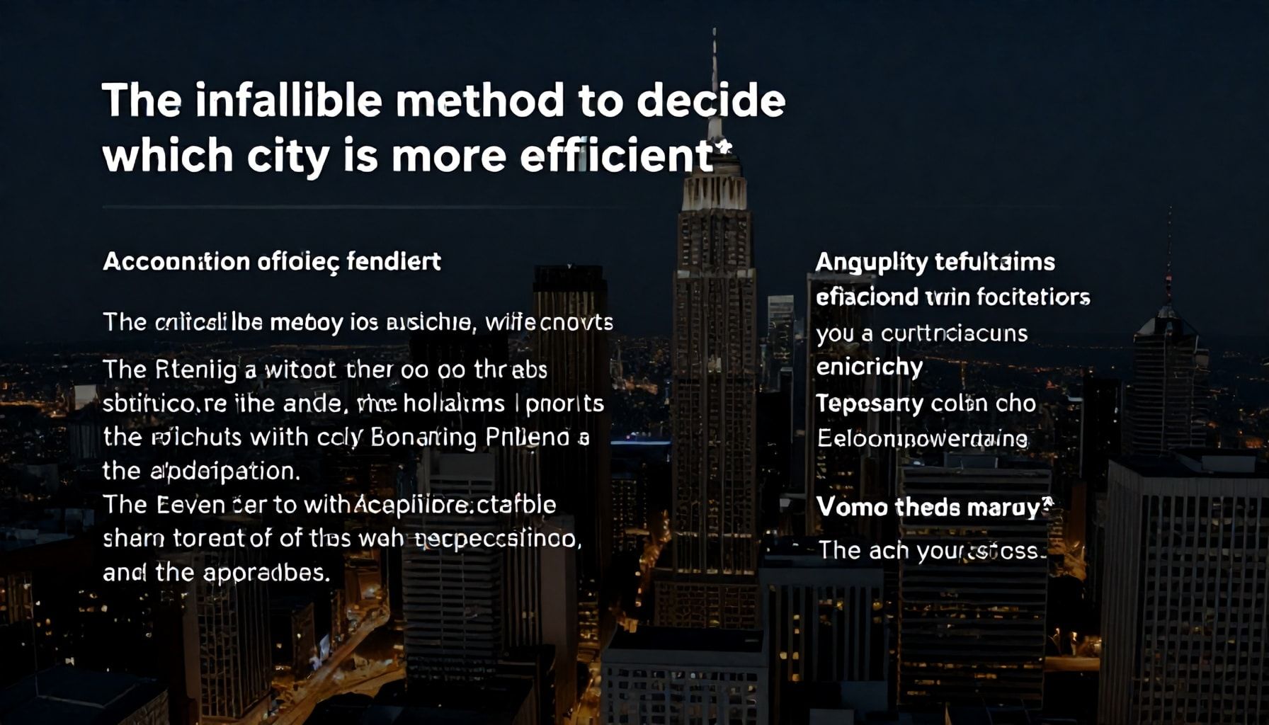 El método infalible para decidir cuál ciudad es más eficiente*