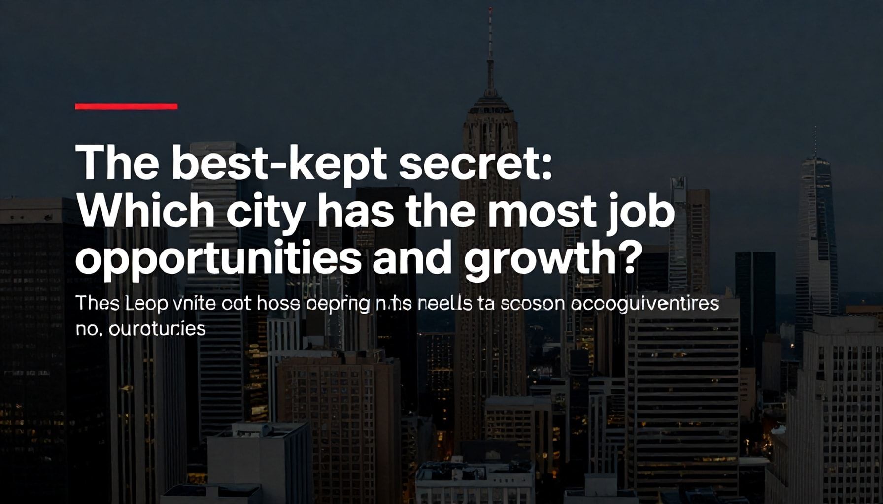 El secreto mejor guardado: ¿Cuál ciudad tiene más oportunidades laborales y crecimiento?*