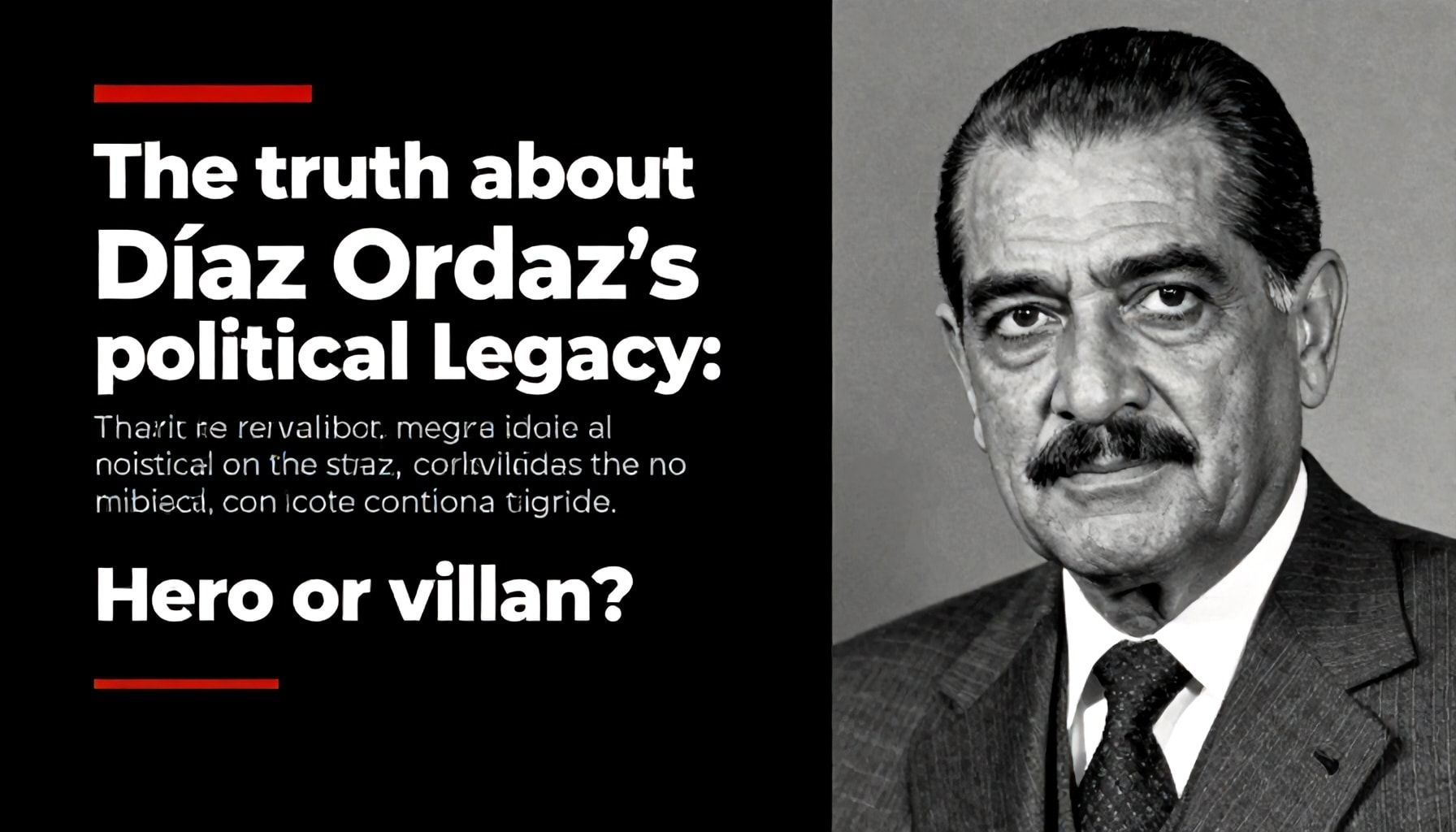 La verdad sobre el legado político de Díaz Ordaz: ¿Héroe o villano?*