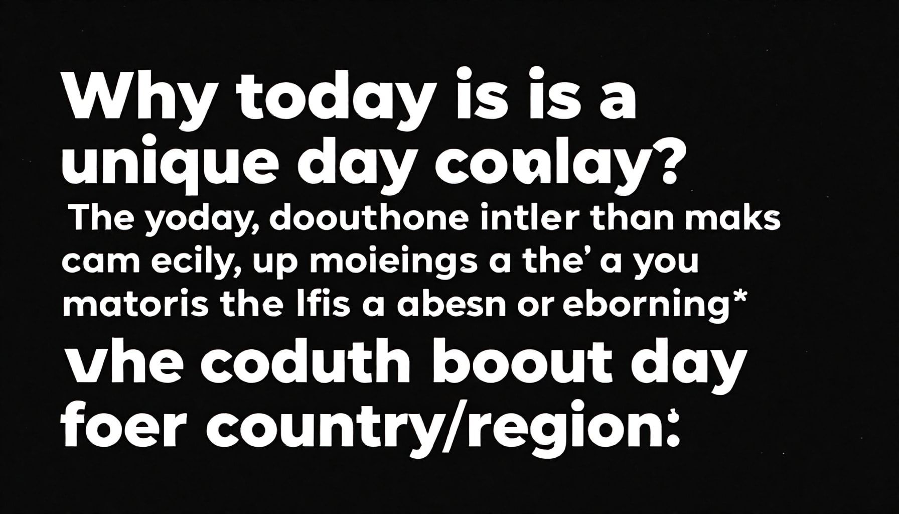 La verdad sobre por qué hoy es un día único en [país/región]*